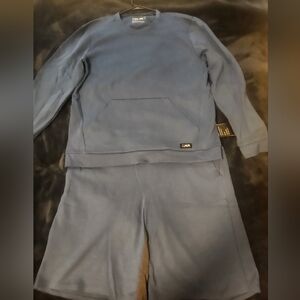 NWT MSX Michael Strahan Blue Sweatshirt and Shorts Set Mens L